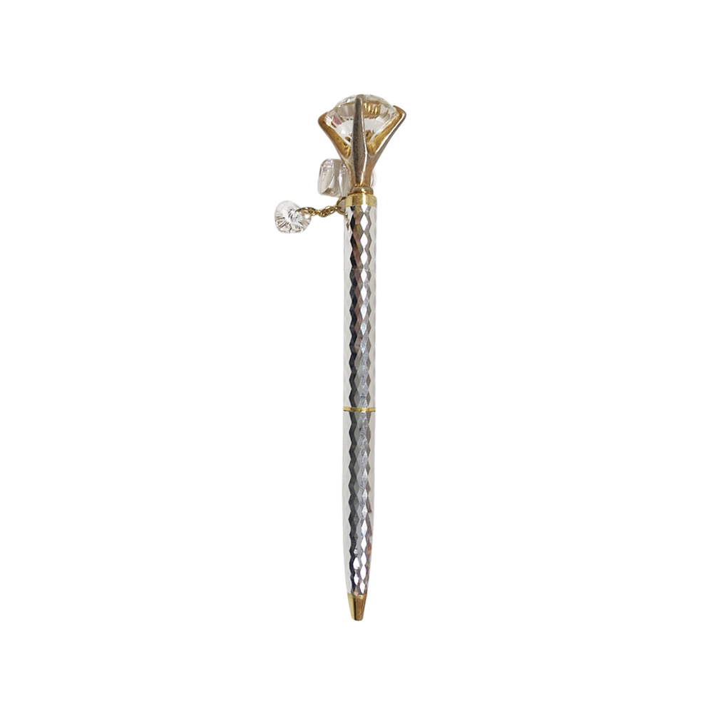 Helen Kelly Diamond Charm Pen Silver — Helen Kelly ballpoint pen — reliable smooth-writing everyday pen, at Cityluxe Singapore