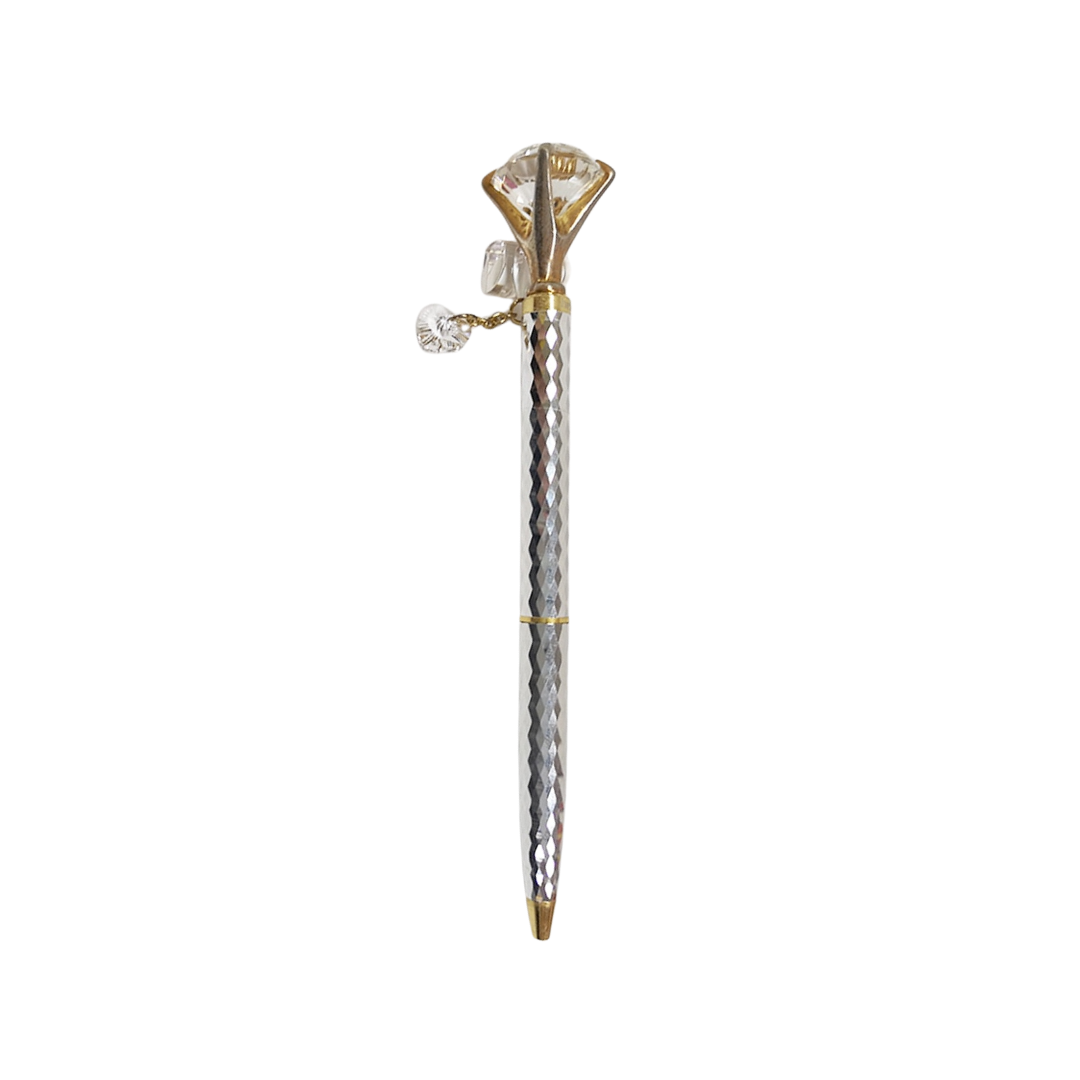 Helen Kelly Diamond Charm Pen Silver — Helen Kelly ballpoint pen — reliable smooth-writing everyday pen, at Cityluxe Singapore