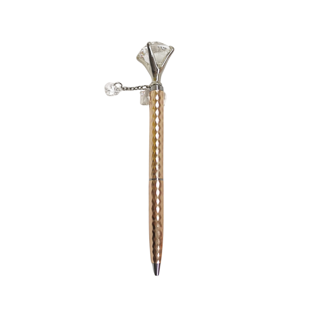 Helen Kelly Diamond Charm Pen Rose Gold — Helen Kelly ballpoint pen — reliable smooth-writing everyday pen, at Cityluxe Singapore