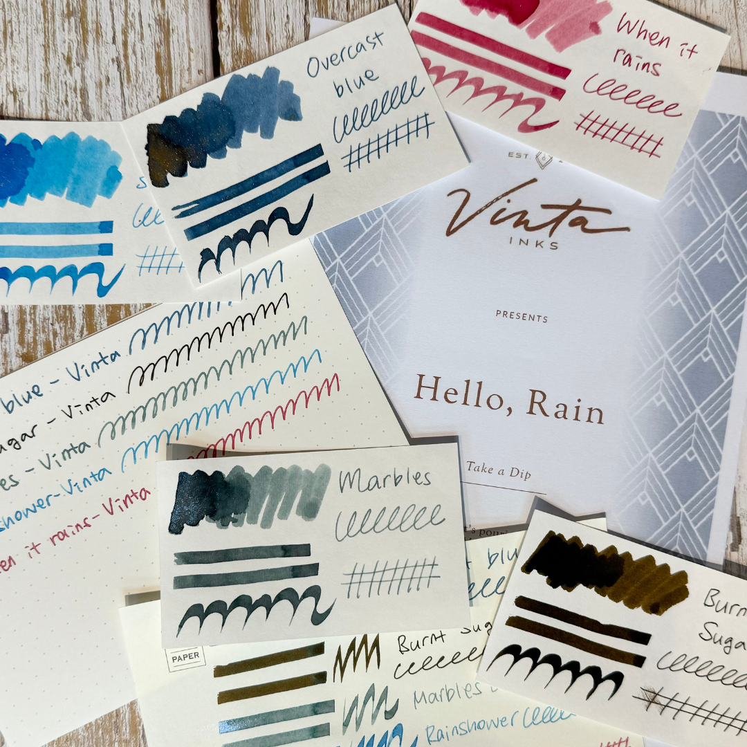 Vinta Inks Hello Rain 30ml Bottled Ink - Rainshower (Amihan 1901) — colour swatch on paper
