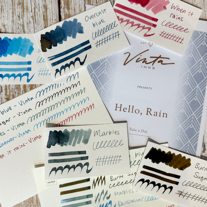 Vinta Inks Hello Rain 30ml Bottled Ink - Rainshower (Amihan 1901) — colour swatch on paper
