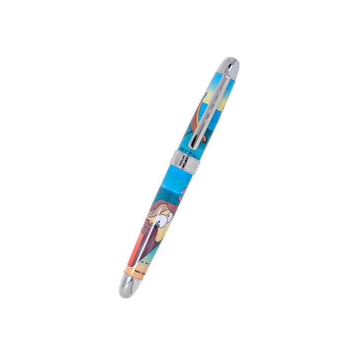Acme Studio Homer Simpson Limited Edition Rollerball Pen — uncapped with cap posted