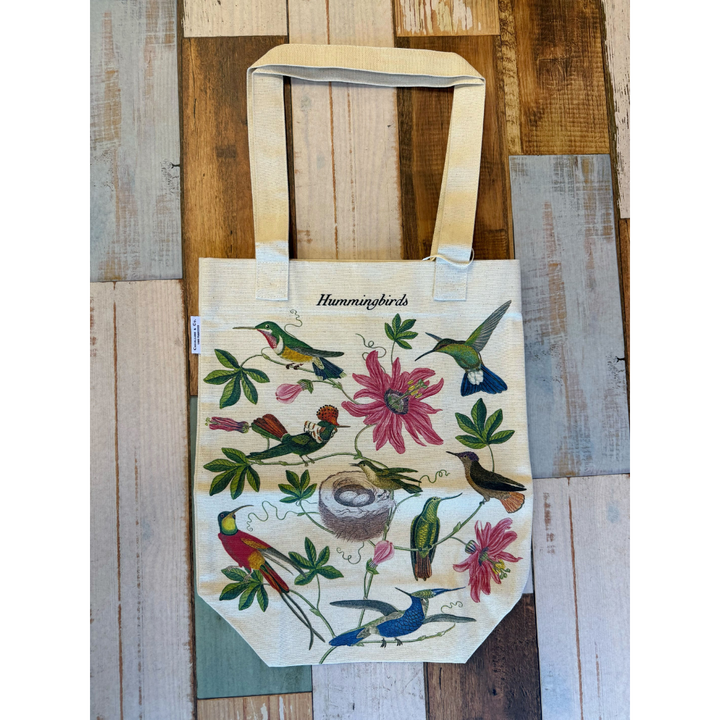 Cavallini Tote Bag Hummingbirds — Cavallini carrying pouch — stationery storage and organisation, at Cityluxe Singapore