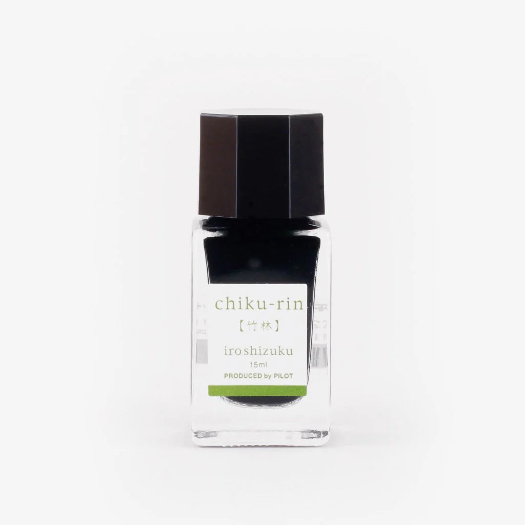 Pilot Iroshizuku 15 ml Ink Bottle - Chiku-rin (Bamboo Forest) — bottle at angle