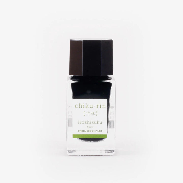 Pilot Iroshizuku 15 ml Ink Bottle - Chiku-rin (Bamboo Forest) — bottle at angle