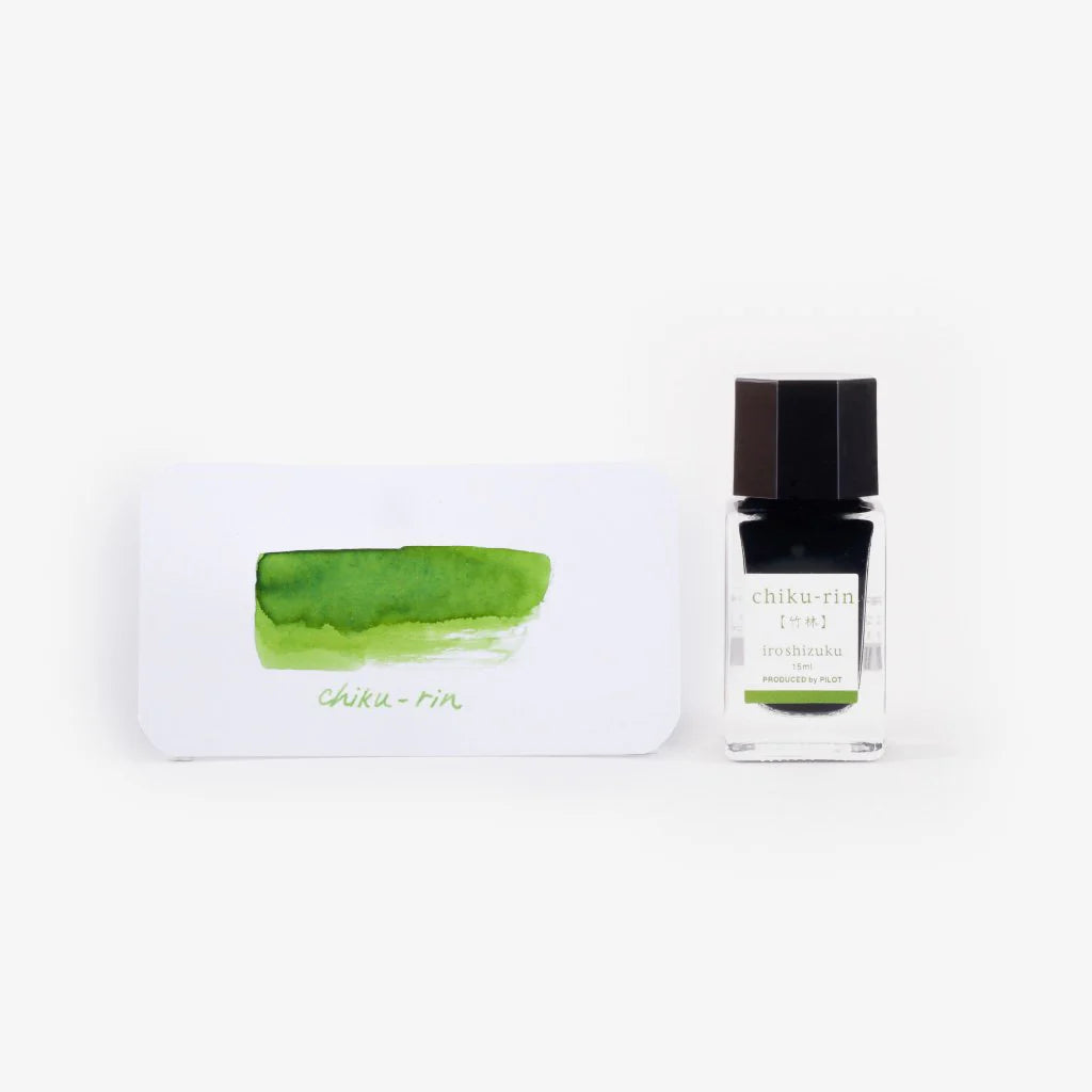 Pilot Iroshizuku 15 ml Ink Bottle - Chiku-rin (Bamboo Forest) — cap detail