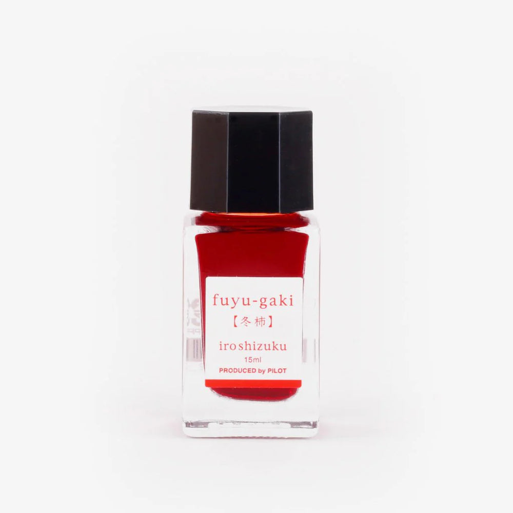 Pilot Iroshizuku 15 ml Ink Bottle - Fuyu-gaki (Persimmon) — bottle at angle