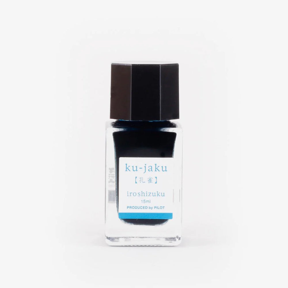 Pilot Iroshizuku 15ml Ink Bottle - Ku-jaku (Peacock) — bottle at angle