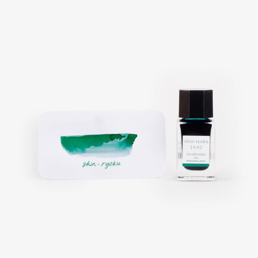 Pilot Iroshizuku 15ml Ink Bottle - Shin-ryoku (Deep Green) — cap detail