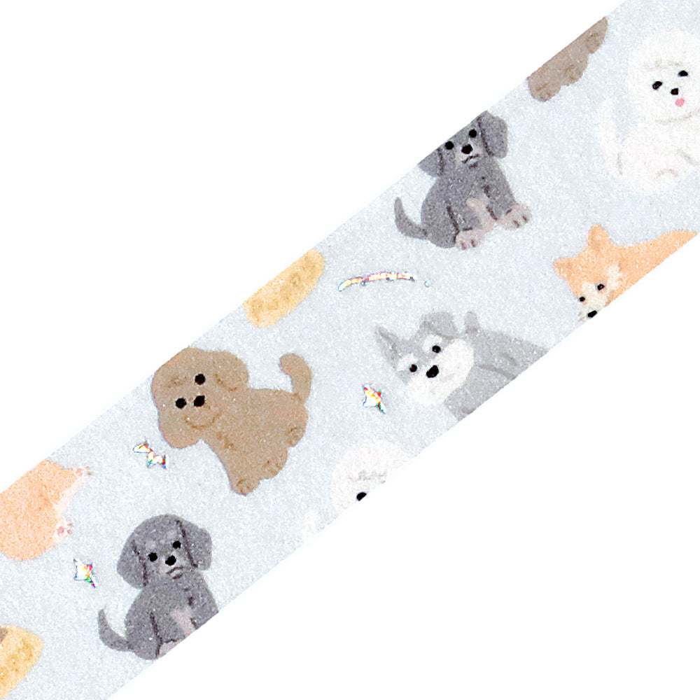 BGM Foil Stamping Masking Tape - I love Dog — pattern detail