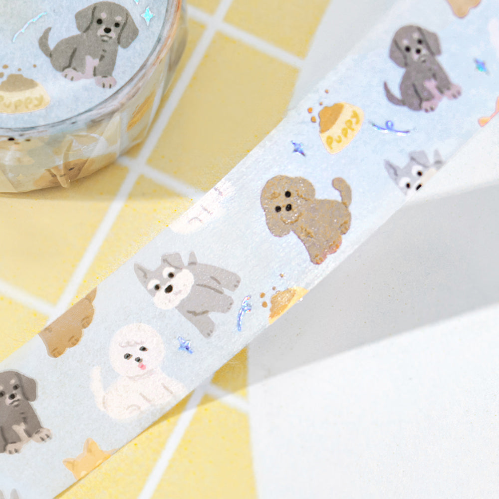BGM Foil Stamping Masking Tape - I love Dog — applied on surface