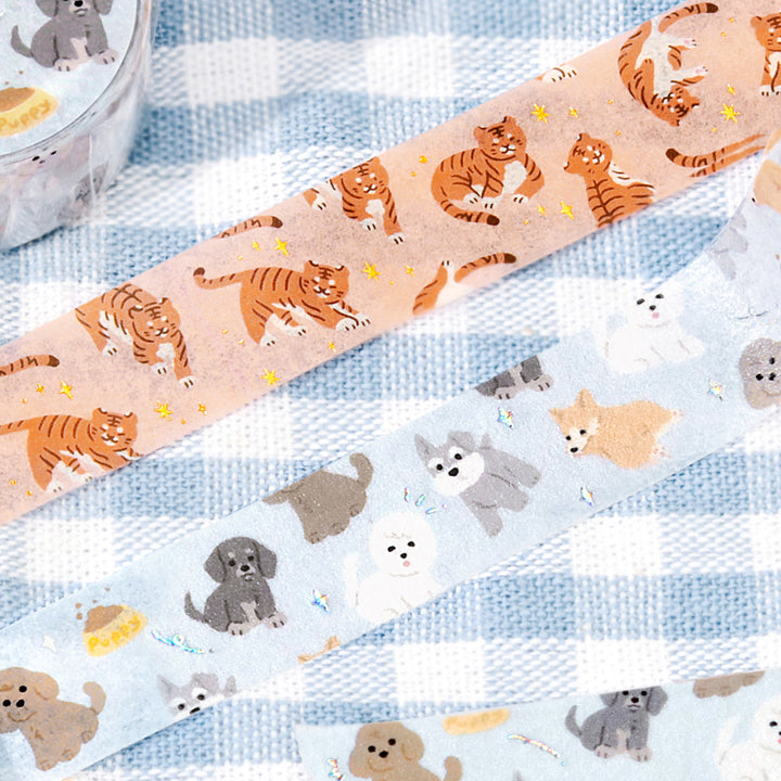 BGM Foil Stamping Masking Tape - I love Dog — roll side