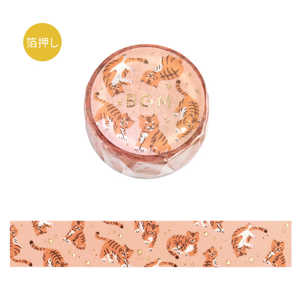 BGM Foil Stamping Masking Tape - I love Tiger — roll front