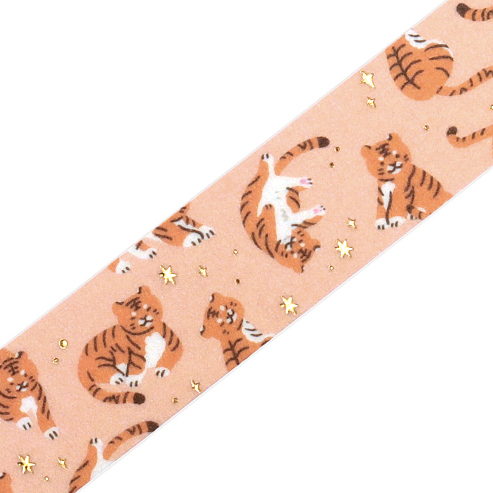 BGM Foil Stamping Masking Tape - I love Tiger — pattern detail