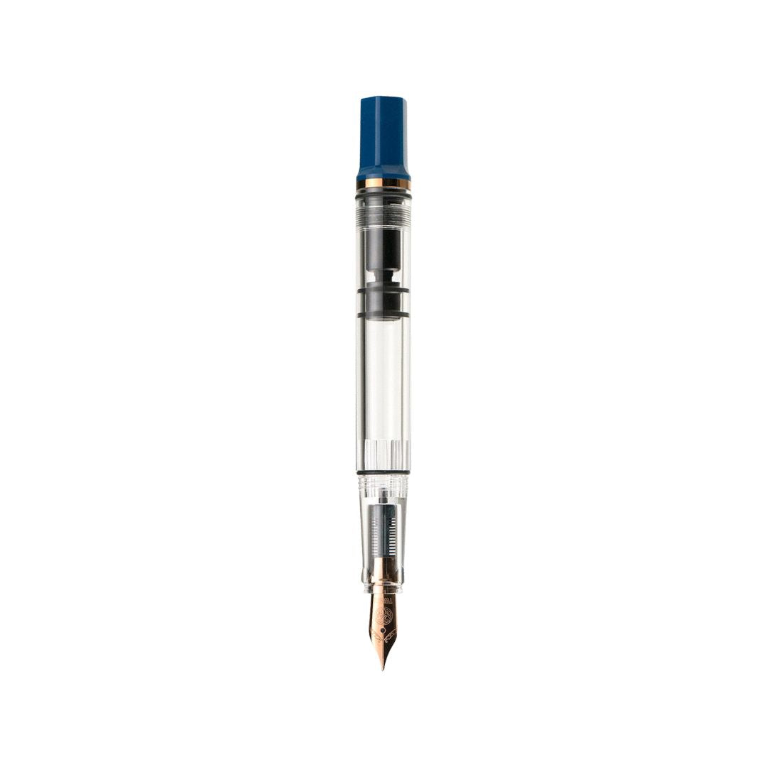 TWSBI ECO Fountain Pen - Indigo Blue with Bronze Trim — flat lay
