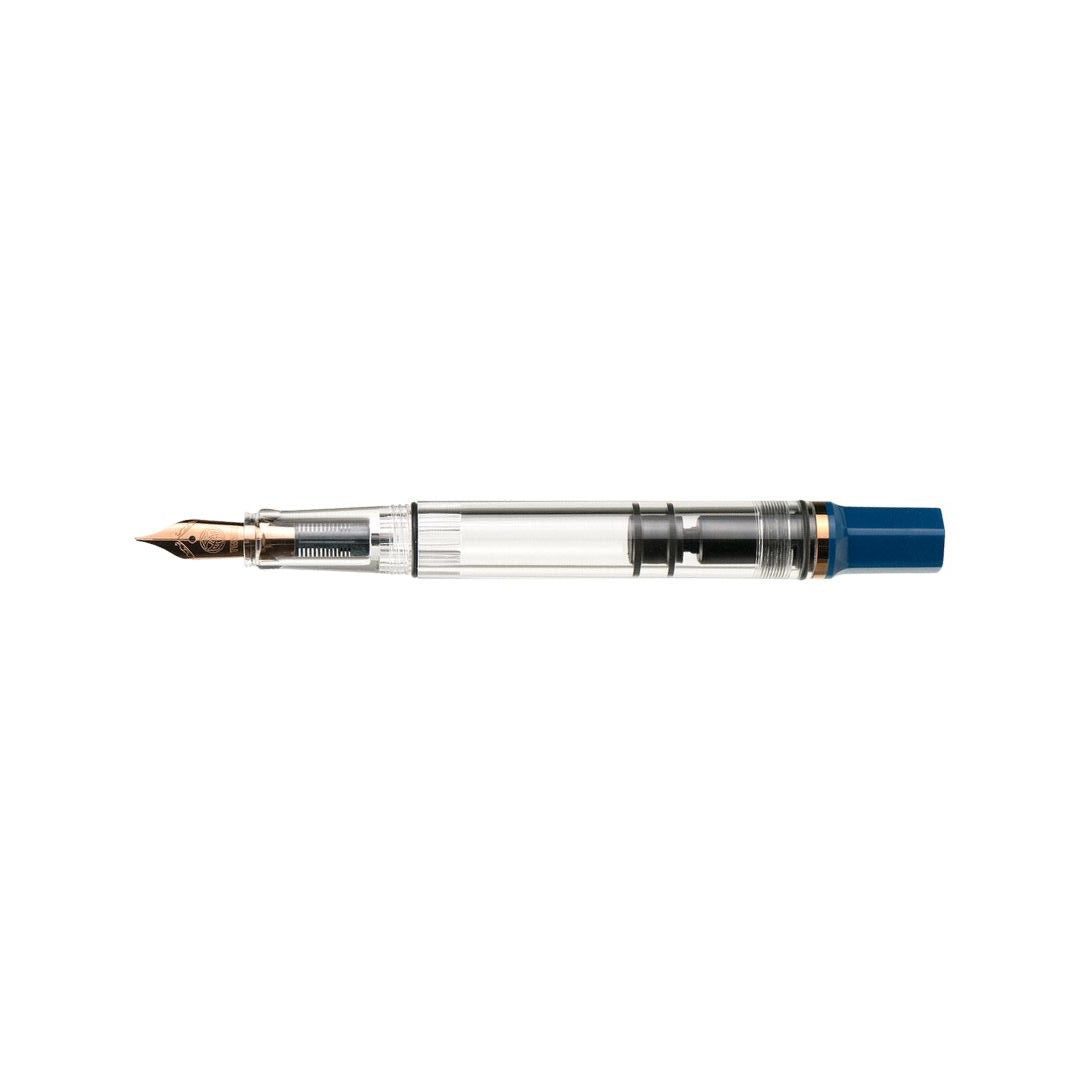 TWSBI ECO Fountain Pen - Indigo Blue with Bronze Trim — flat lay