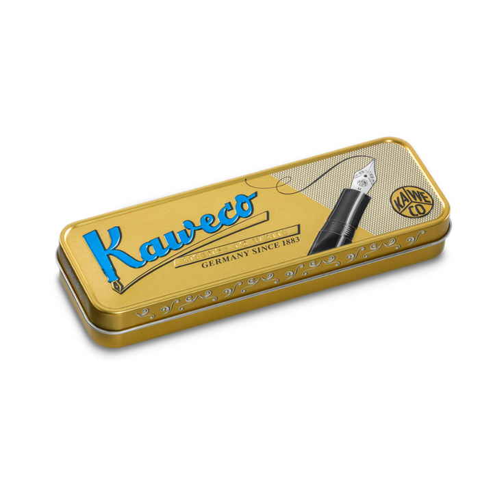 Kaweco DIA2 Fountain Pen - Black with Gold Trim — flat lay
