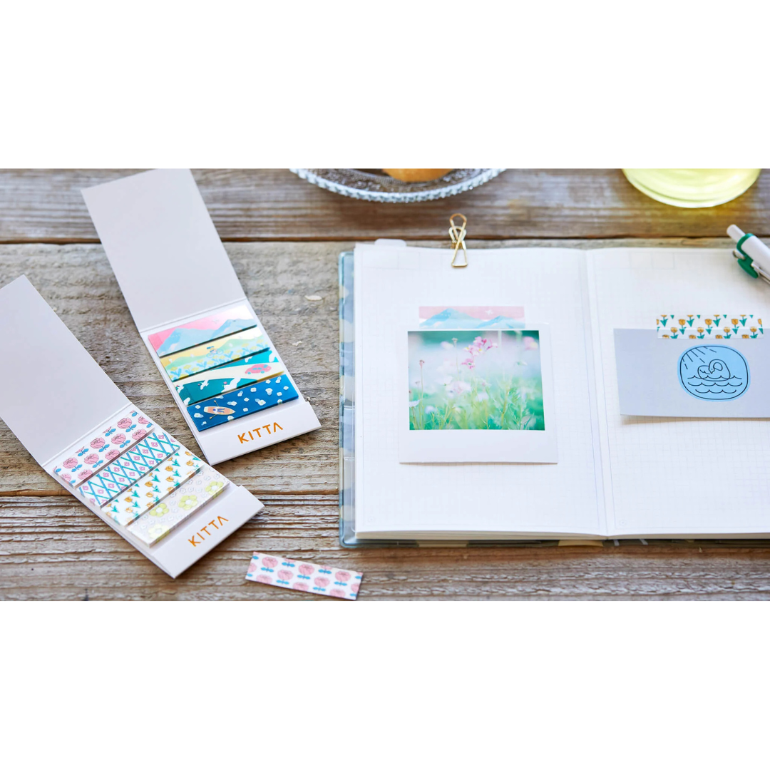 KITTA Washi Tape - Hikari (Silver Foil) — roll side