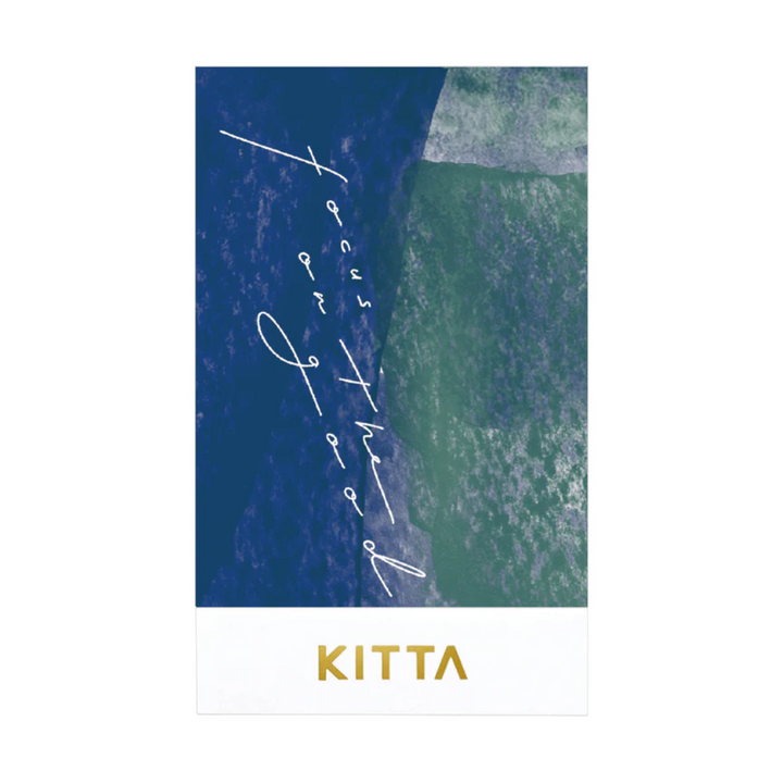 KITTA Washi Tape - Collage Message (Gold Foil) — roll front