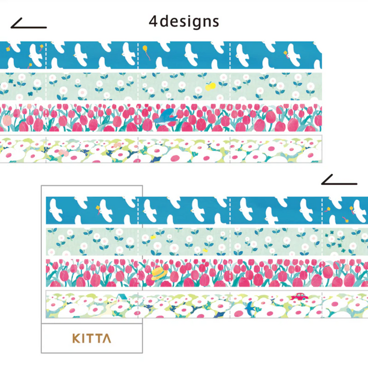 KITTA Washi Tape - Extended (Jabara) Fukei — close-up