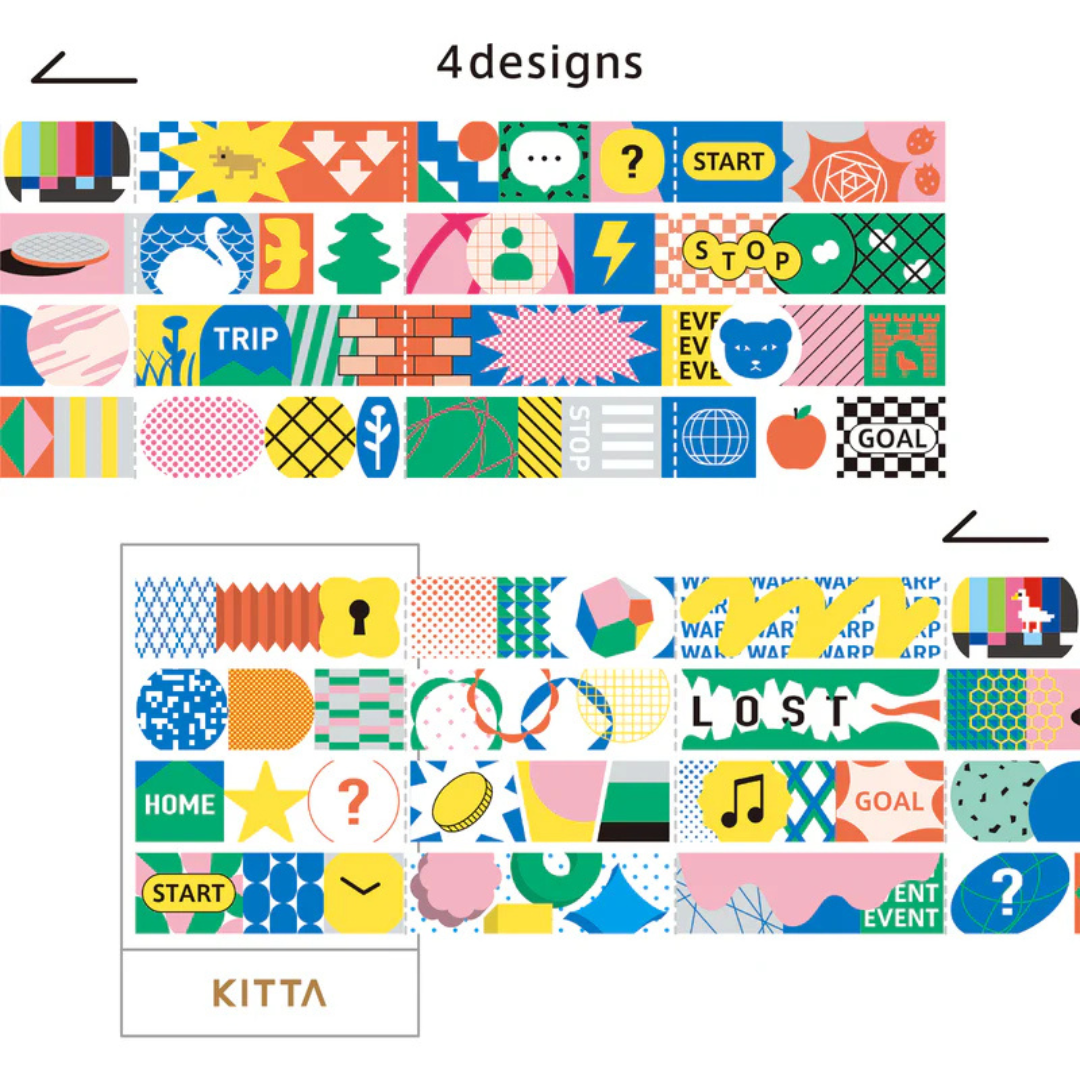(DD) KITTA Washi Tape - Extended (Jabara) Sugoroku — applied on surface
