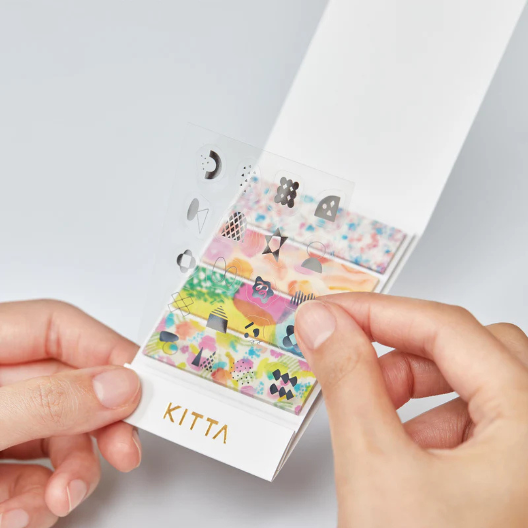 KITTA Washi Tape - Collage Waxy (Silver Foil) — close-up