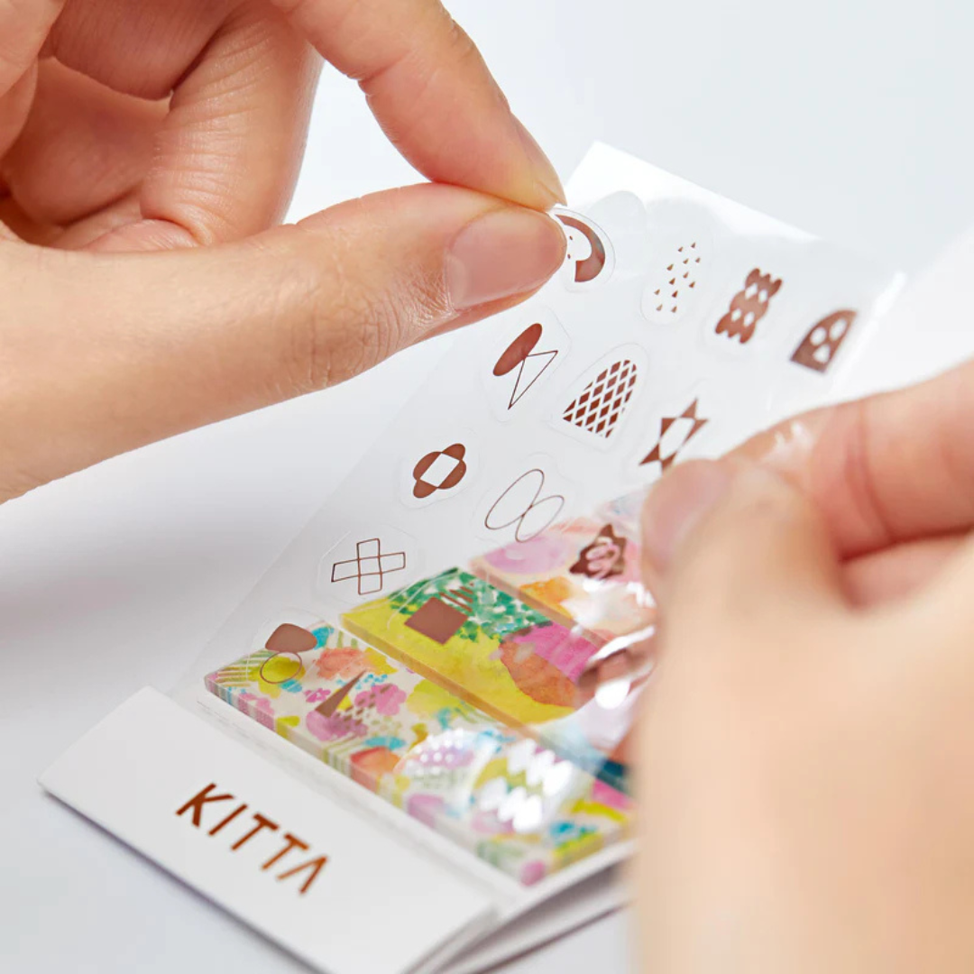 KITTA Washi Tape - Collage Waxy (Silver Foil) — close-up