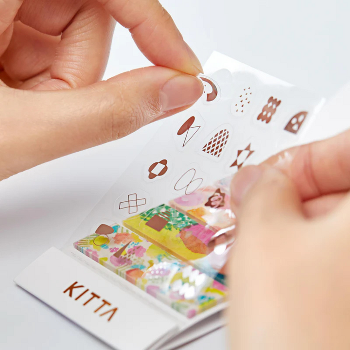 KITTA Washi Tape - Collage Waxy (Silver Foil) — close-up