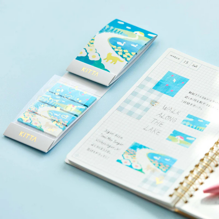 KITTA Washi Tape - Collage Suisai (Silver Foil) — close-up
