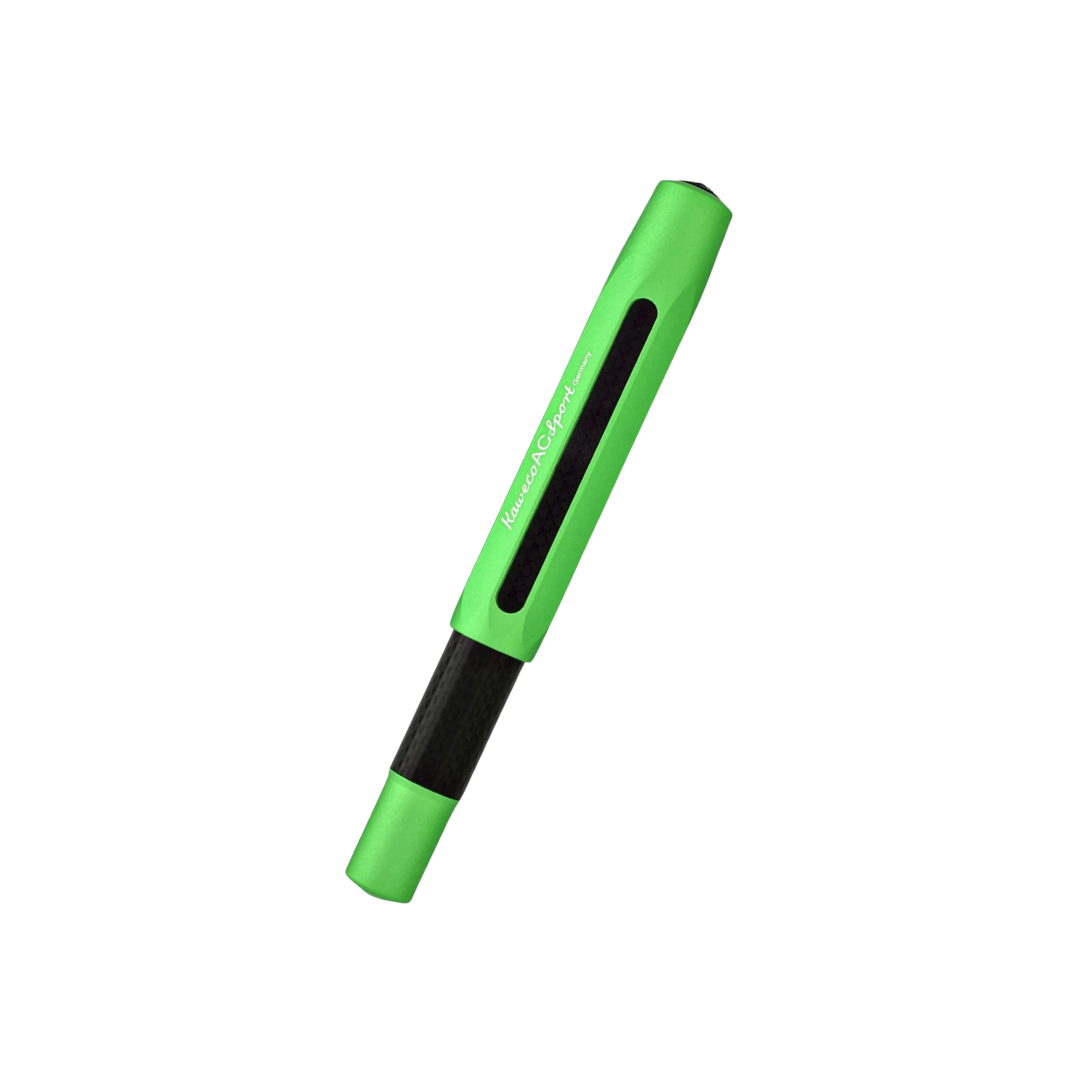 Kaweco AC Sport Fountain Pen - Green — writing at an angle