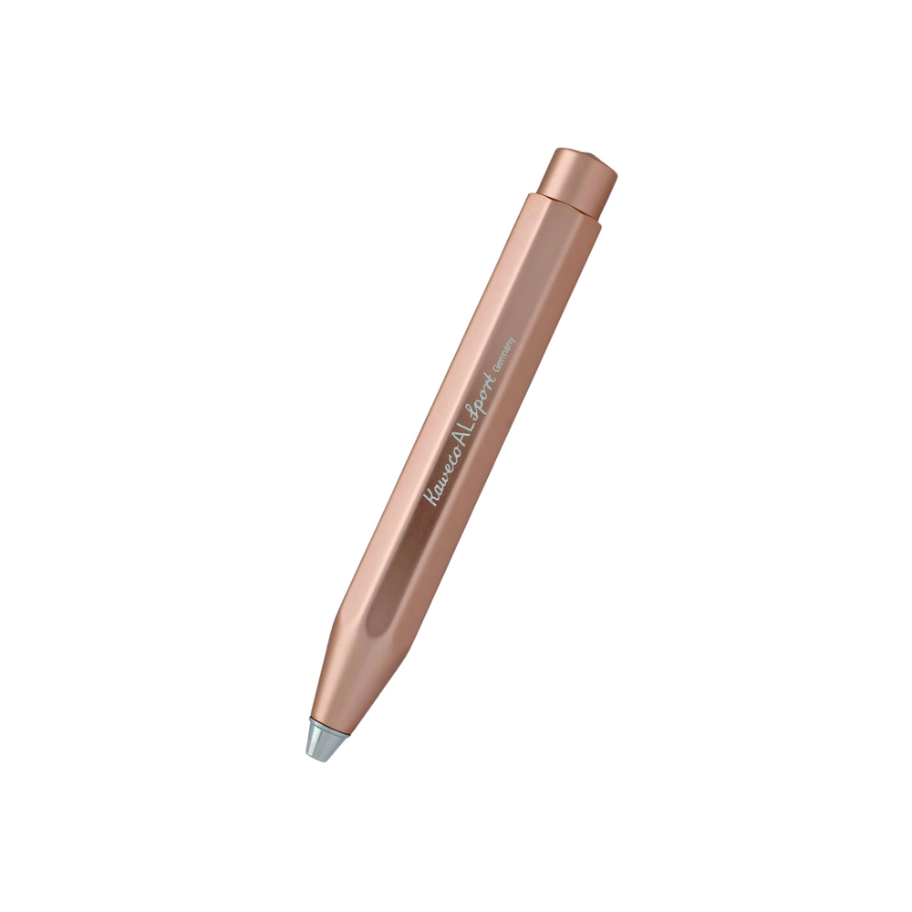 Kaweco AL Sport Ballpoint Pen - Rose Gold — uncapped with cap posted