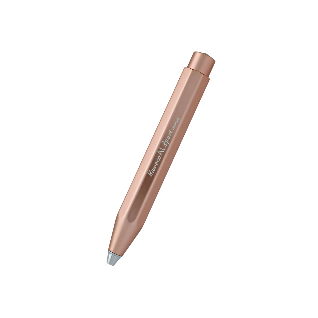Kaweco AL Sport Ballpoint Pen - Rose Gold — uncapped with cap posted