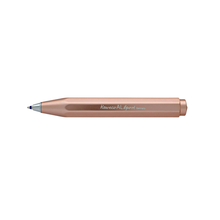 Kaweco AL Sport Ballpoint Pen - Rose Gold — writing at an angle