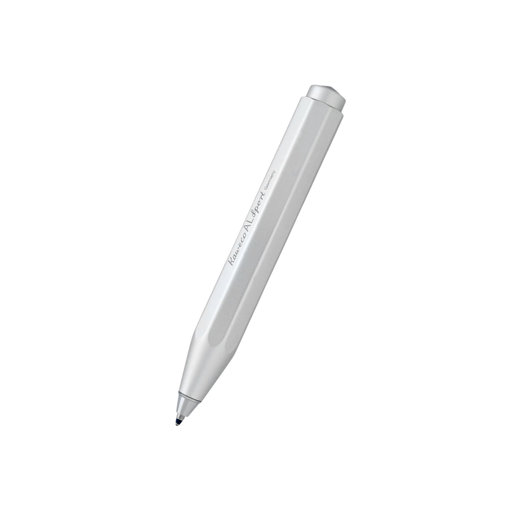 Kaweco AL Sport Ballpoint Pen - Silver — uncapped with cap posted