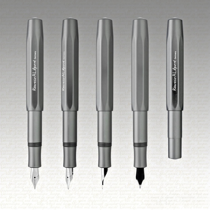 Kaweco AL Sport Fountain Pen in Anthracite — Kaweco fountain pen — precision nib writing instrument, at Cityluxe Singapore stationery store