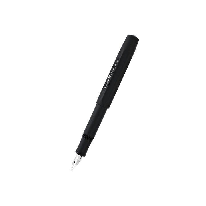 Kaweco AL Sport Fountain Pen - Black — uncapped with cap posted