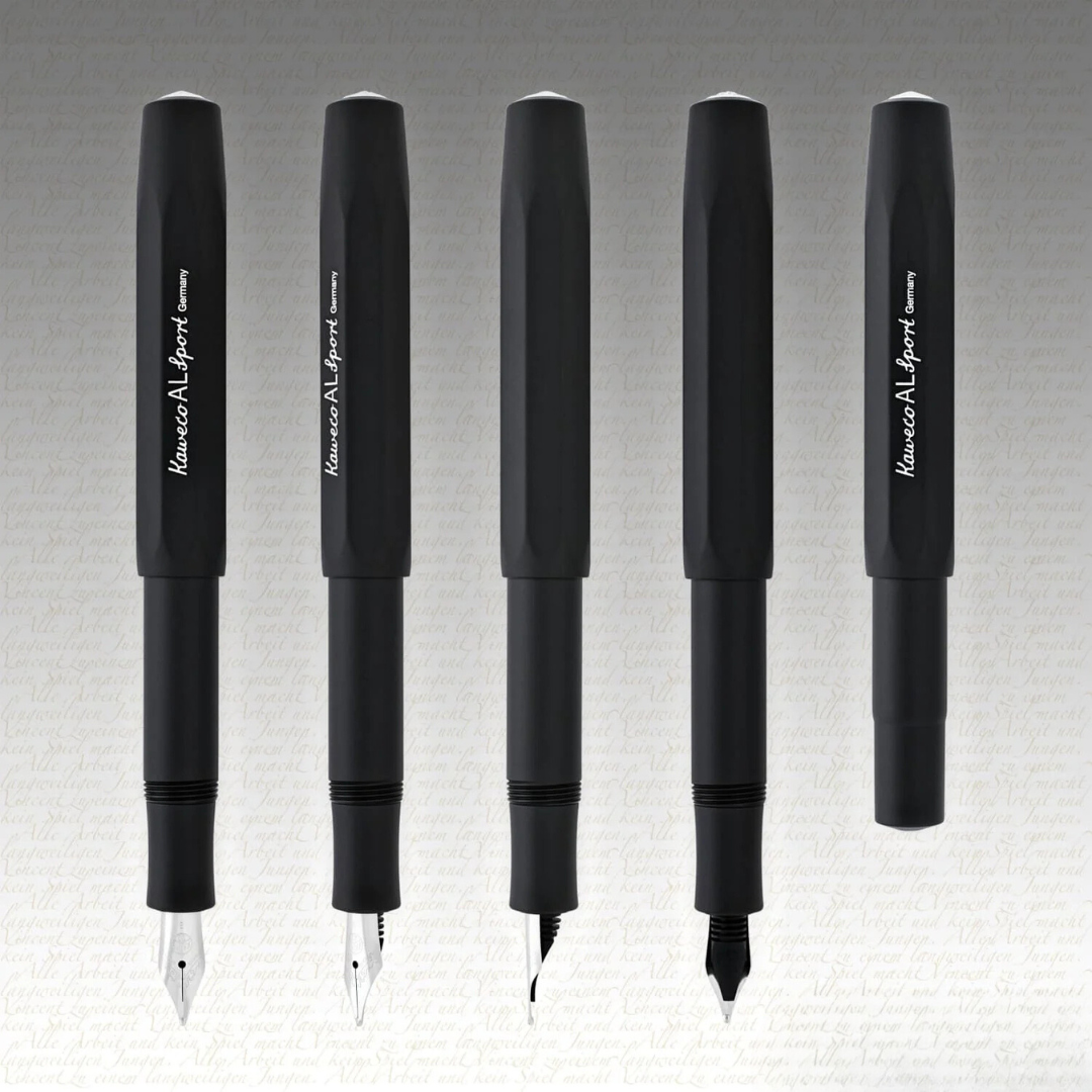 Kaweco AL Sport Fountain Pen - Black — flat lay