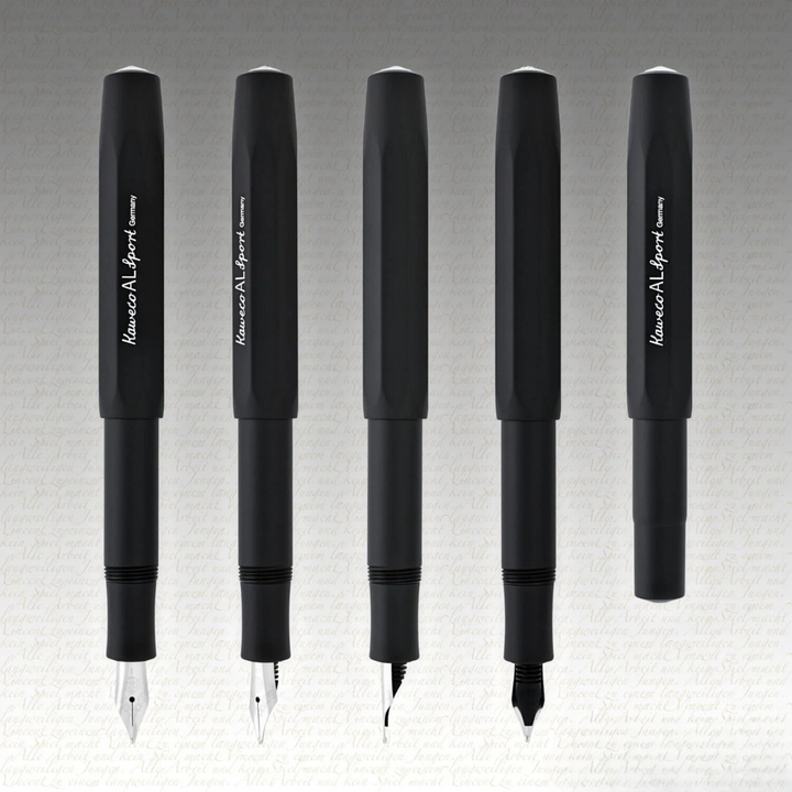 Kaweco AL Sport Fountain Pen - Black — flat lay