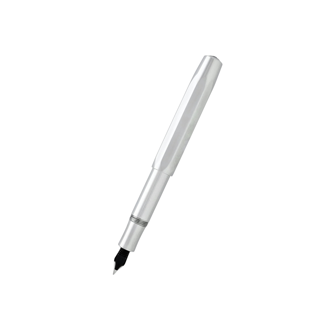 Kaweco AL Sport Fountain Pen - Raw Aluminium — with packaging