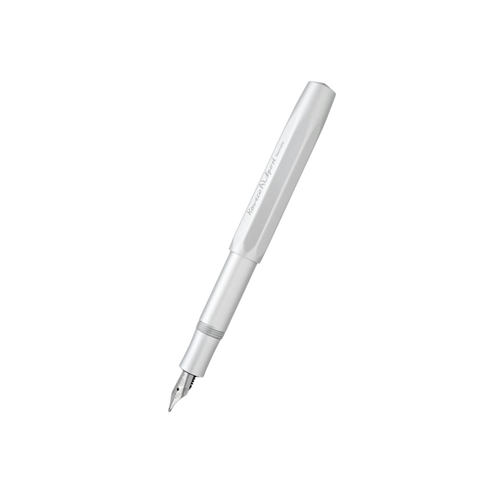 Kaweco AL Sport Fountain Pen - Silver — uncapped with cap posted