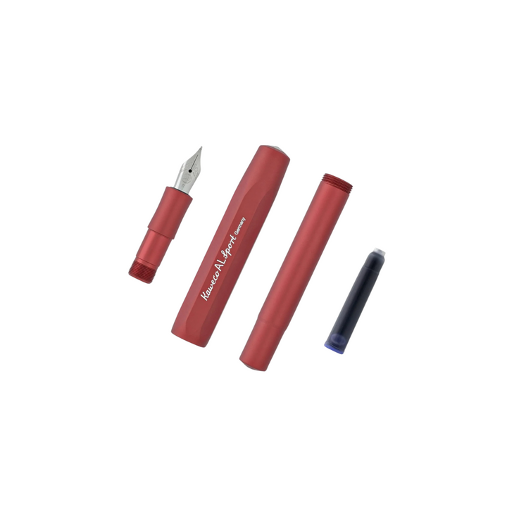 Kaweco AL Sport Fountain Pen Deep in Red — Kaweco fountain pen — precision nib writing instrument, at Cityluxe Singapore stationery store
