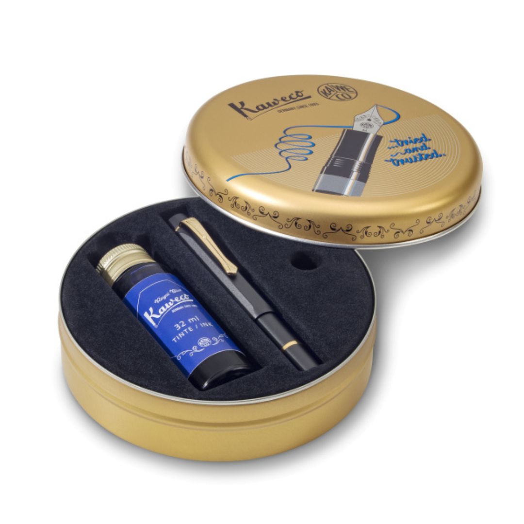 Kaweco AL Sport PISTON FILLER Starter Set - Black — nib close-up
