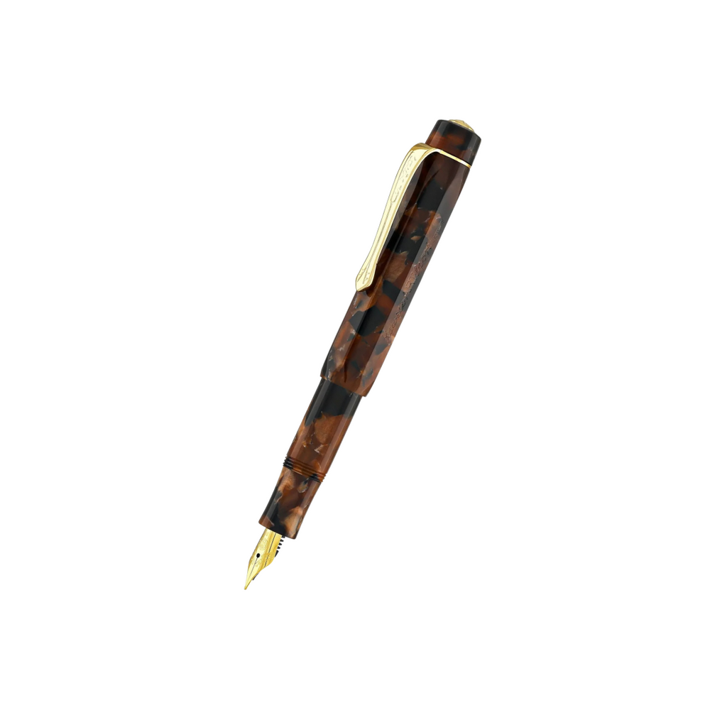 Kaweco Art Sport Fountain Pen - Hickory Brown — uncapped with cap posted