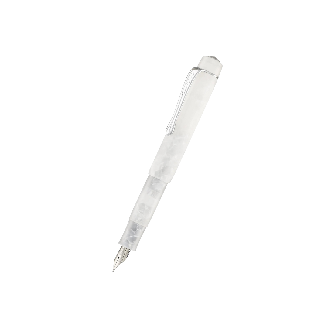 Kaweco Art Sport Fountain Pen - Mineral White — uncapped with cap posted