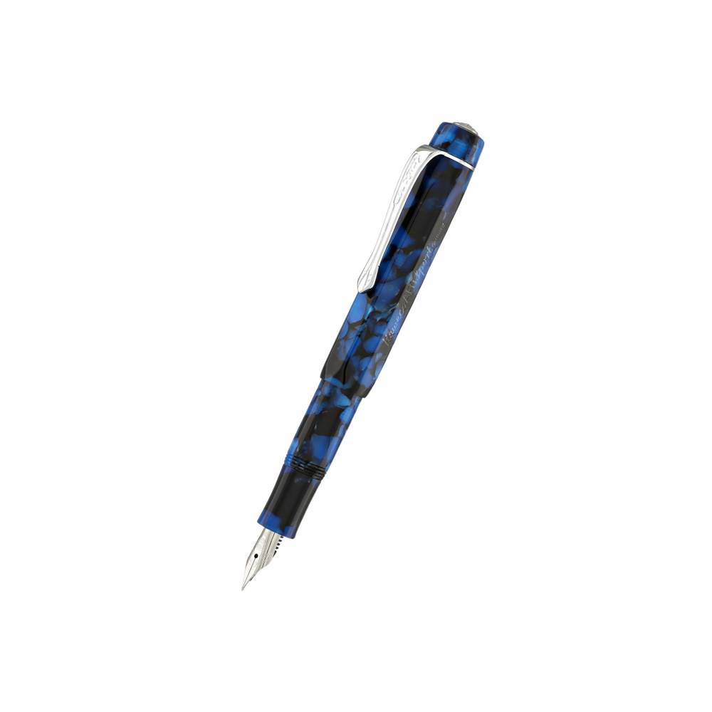 Kaweco Art Sport Fountain Pen - Pebble Blue — uncapped with cap posted