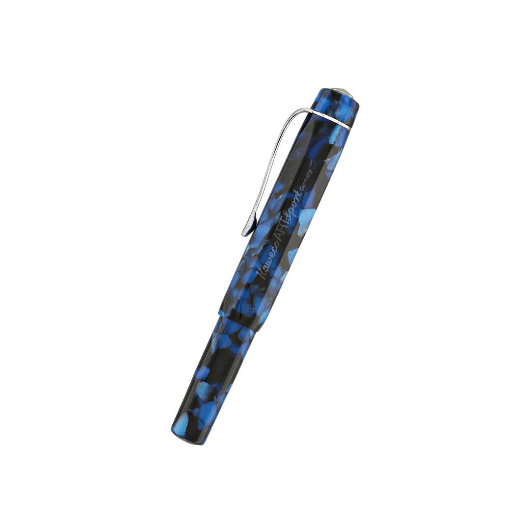 Kaweco Art Sport Fountain Pen - Pebble Blue — writing at an angle