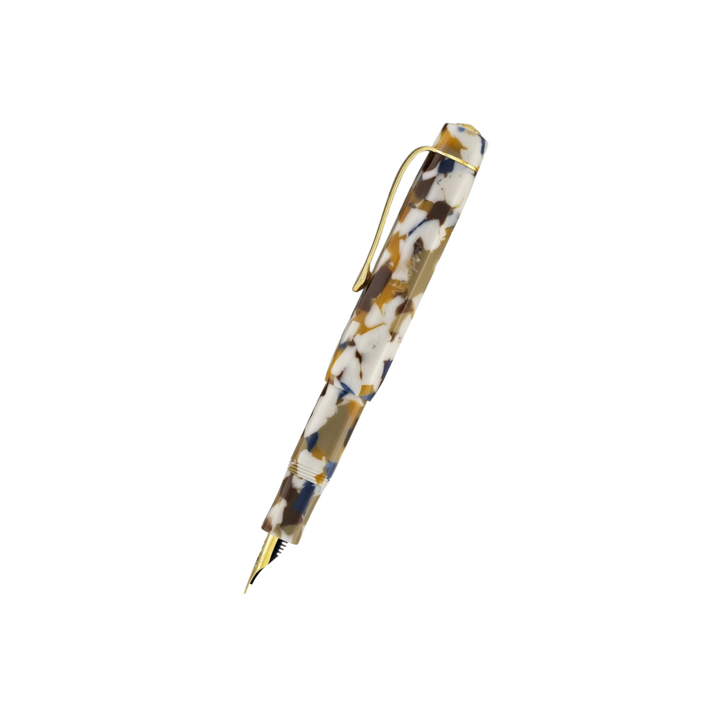 Kaweco Art Sport Fountain Pen - Terrazzo — uncapped with cap posted
