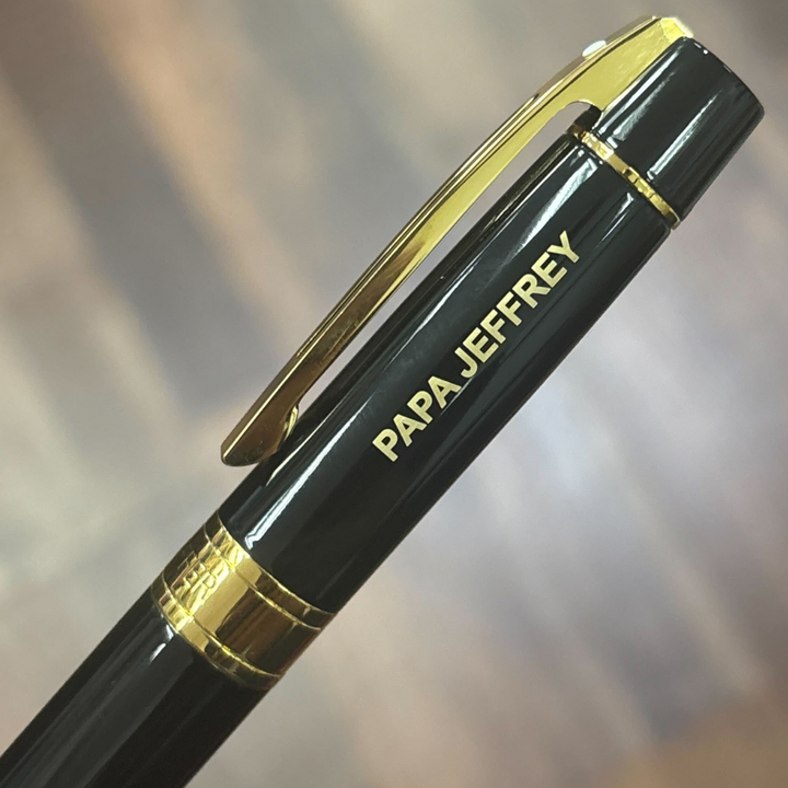 Sheaffer 300 E9325 Glossy Black with Gold Trims Rollerball Pen (WW30) — Sheaffer rollerball pen — fluid gel ink writing instrument, at Cityluxe Singapore