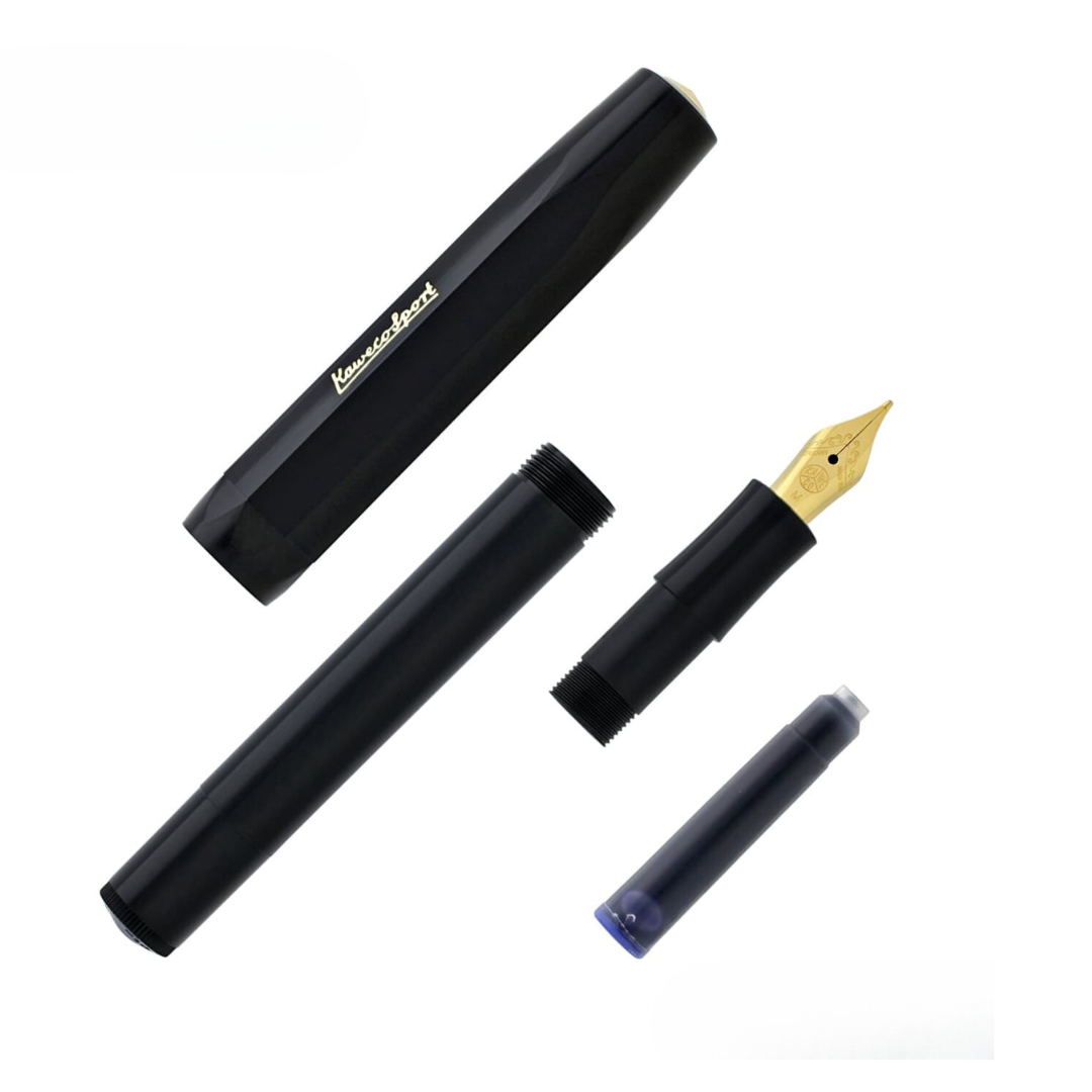Kaweco Classic Sport Fountain Pen in Black — Kaweco fountain pen — precision nib writing instrument, at Cityluxe Singapore stationery store