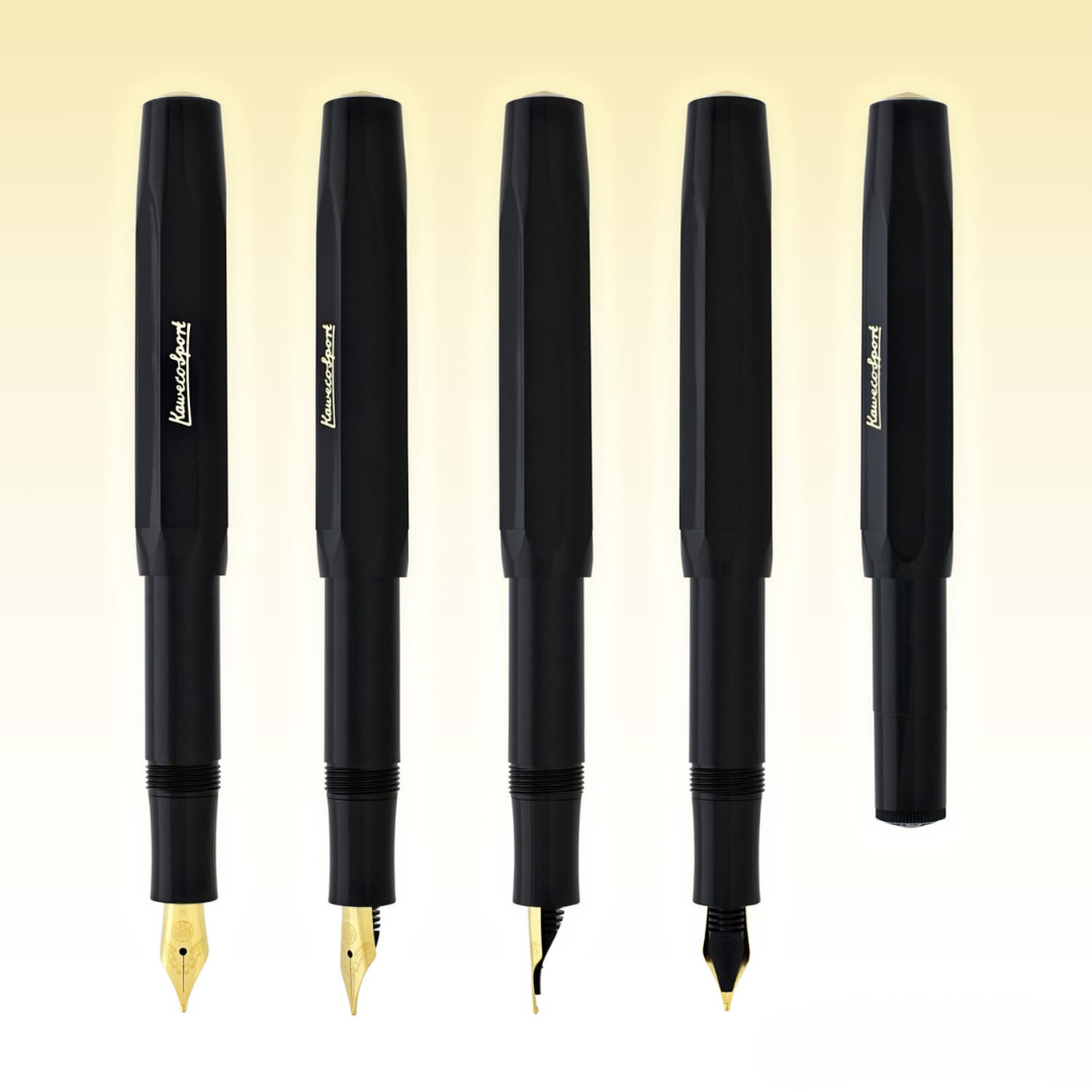 Kaweco Classic Sport Fountain Pen in Black — Kaweco fountain pen — precision nib writing instrument, at Cityluxe Singapore stationery store